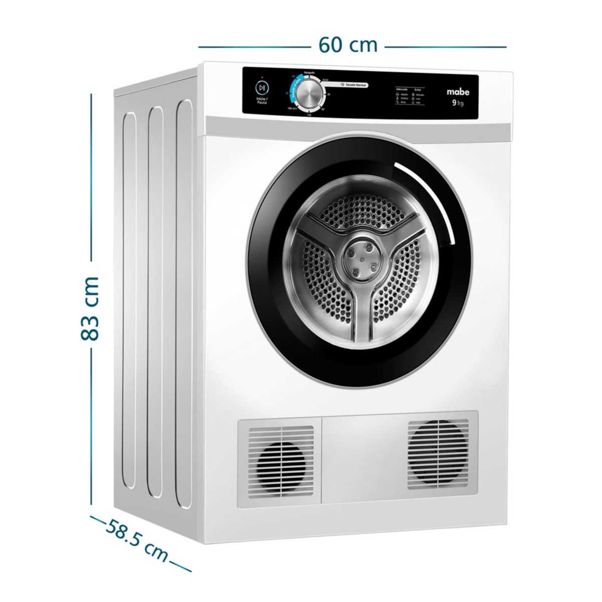 MABE - Secadora Eléctrica Carga Frontal 9Kg Blanca SEM090VBBB0