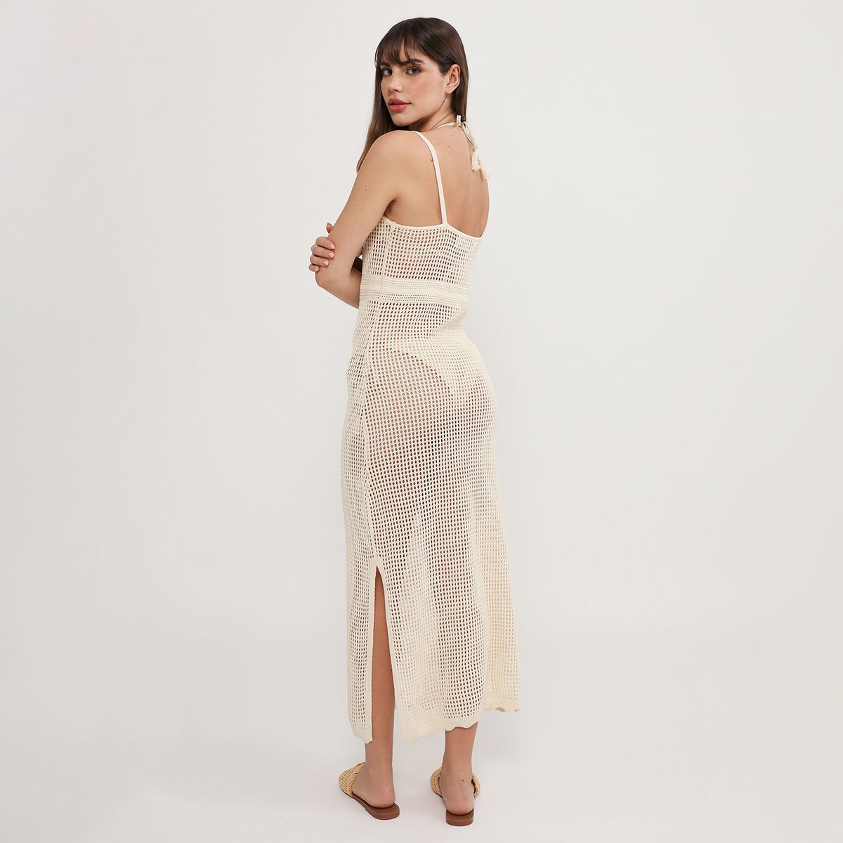 CAPITTANA - Vestido Largo Flor Crochet Capittana