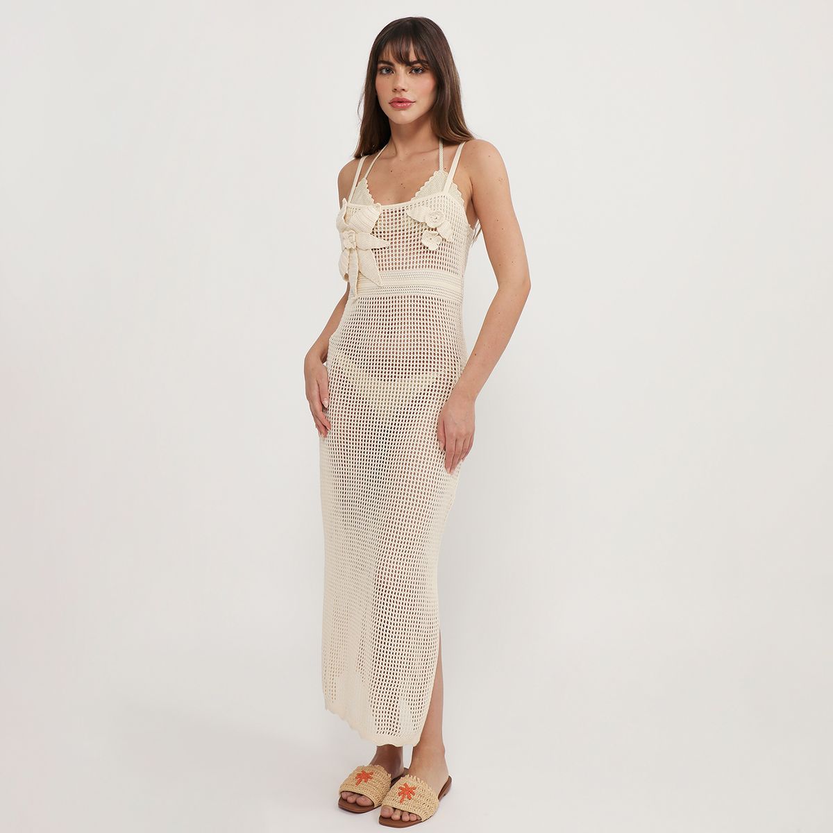 CAPITTANA - Vestido Largo Flor Crochet Capittana