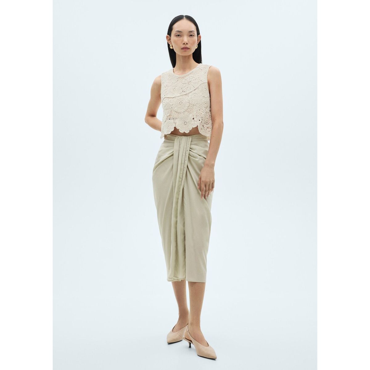 MANGO - Falda Larga Mujer Mango