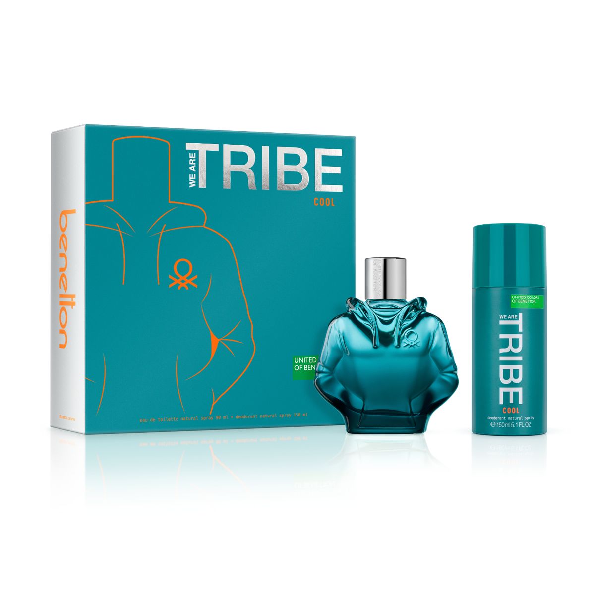 BENETTON - Benetton Set Tribe Cool Edt 90ml + Deo150ml Hombre