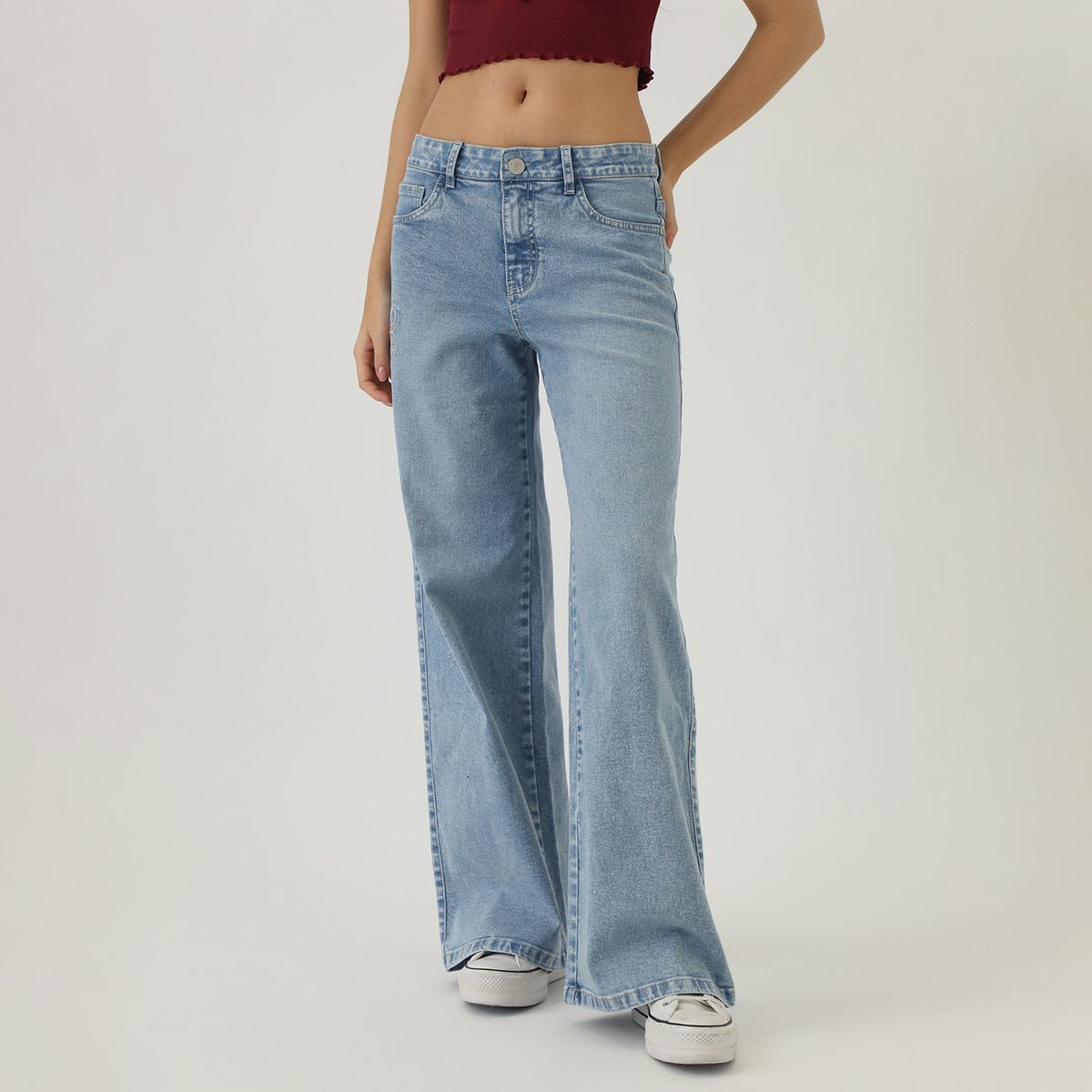 AMERICAN ABBEY - Jean Wide Algodón Mujer American Abbey