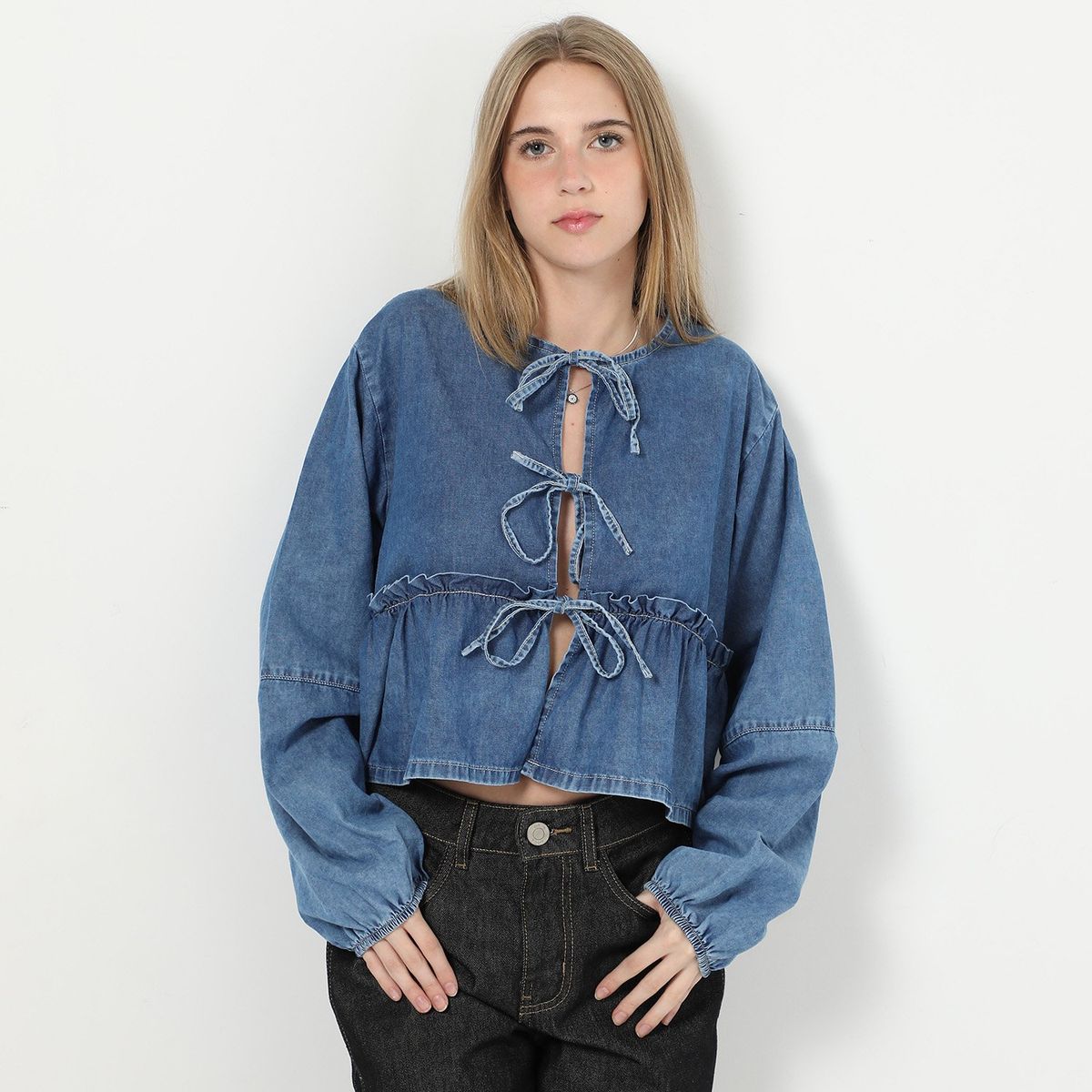 SYBILLA - Blusa Manga Larga 100% Algodón Mujer Sybilla