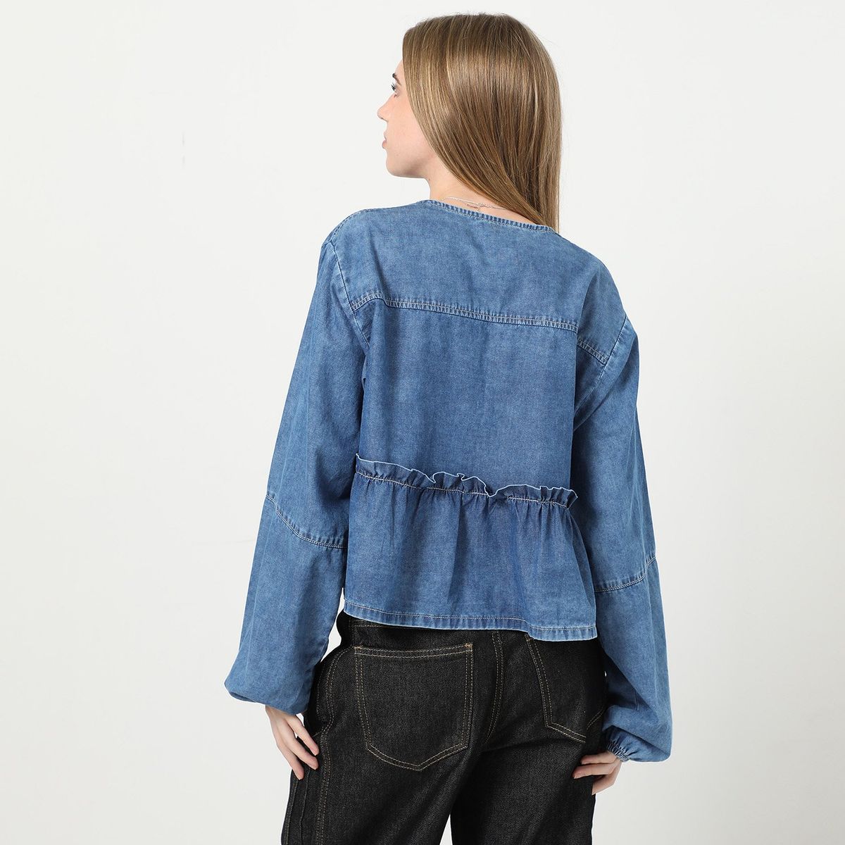 SYBILLA - Blusa Manga Larga 100% Algodón Mujer Sybilla