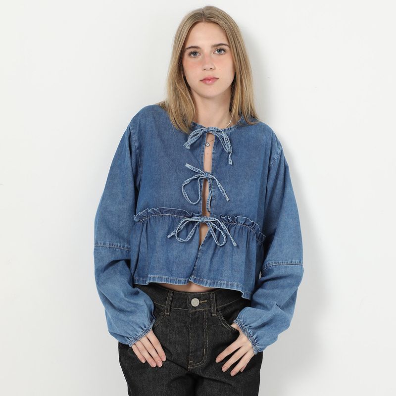 SYBILLA - Blusa Manga Larga 100% Algodón Mujer Sybilla