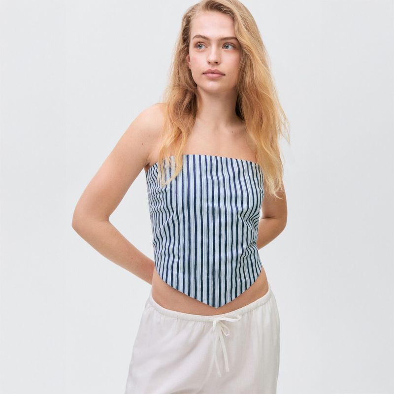 MANGO TEEN - Top 100% Algodón Mujer Mango Teen