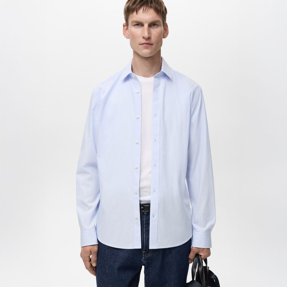 MANGO - Camisa 100% Algodón Rayas Slim Fit Hombre Mango Man