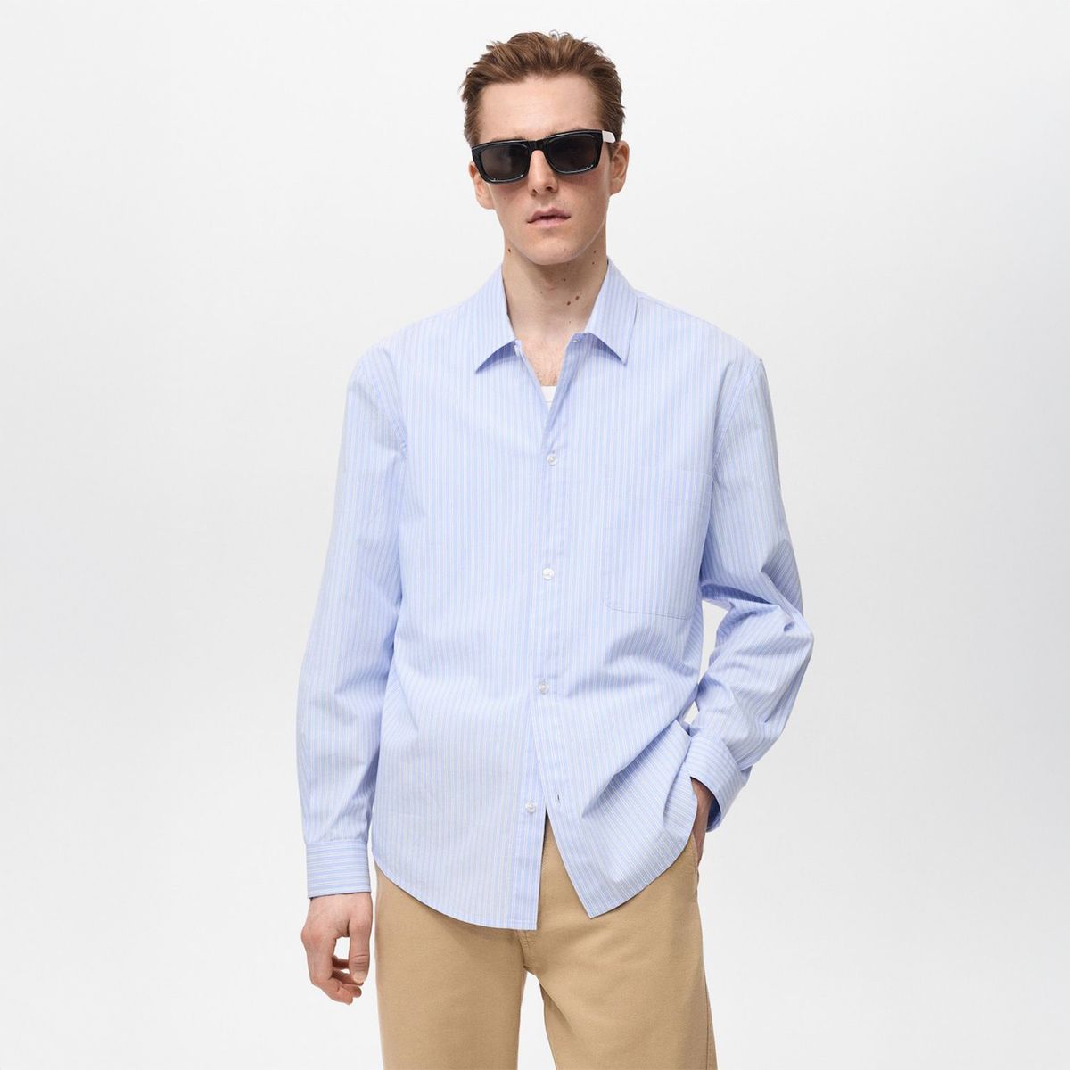 MANGO - Camisa Rayas 100% Algodón Regular Fit Hombre Mango Man