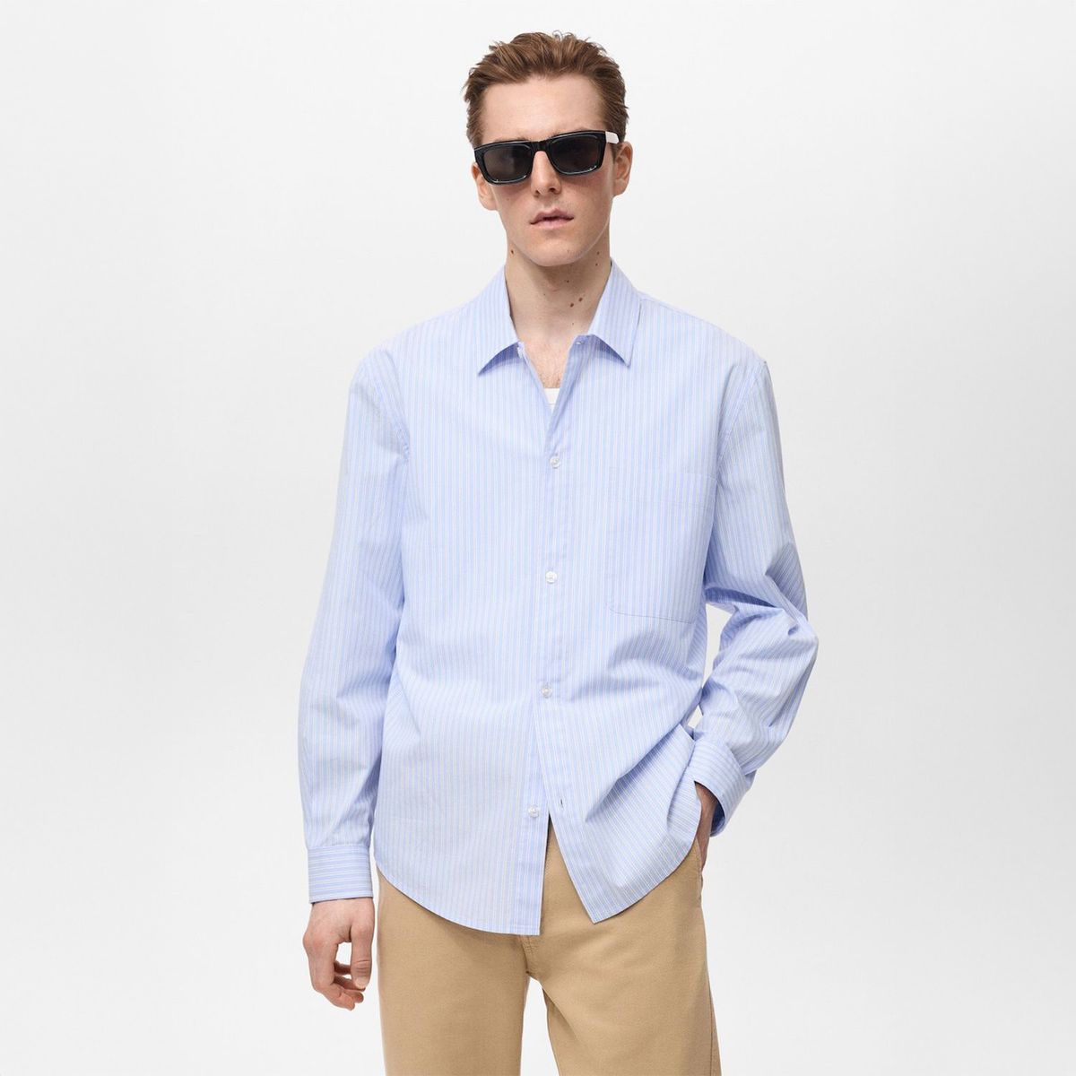 MANGO - Camisa Rayas 100% Algodón Regular Fit Hombre Mango Man