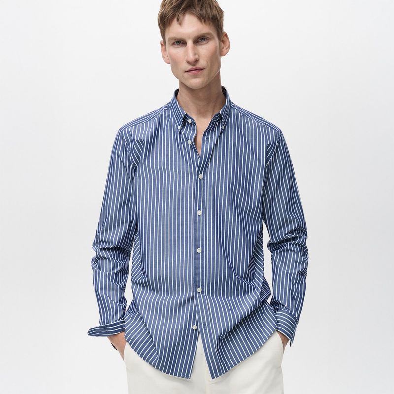 MANGO - Camisa Manga Larga Hombre Mango