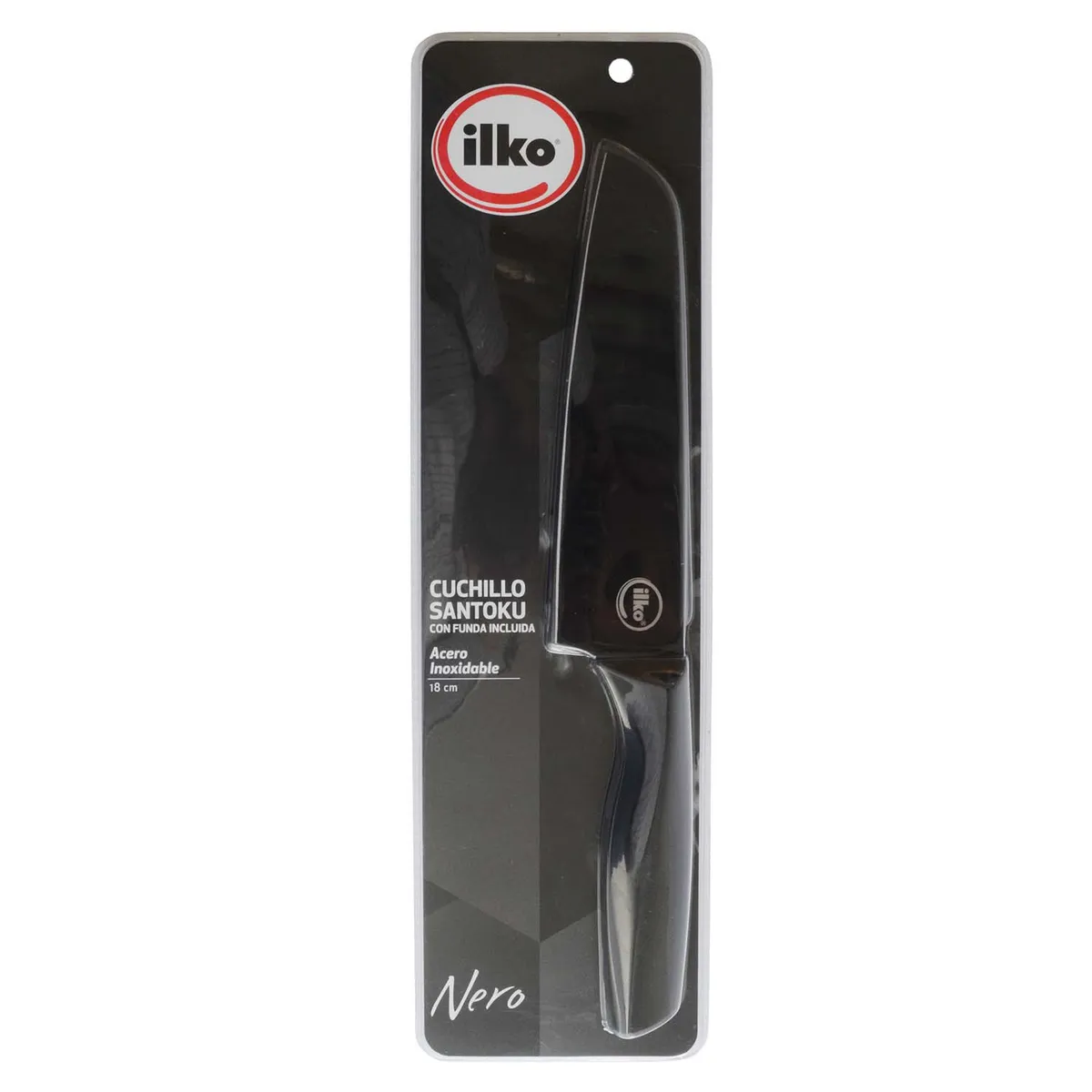 ILKO - Cuchillo Santoku 18 Cm Nero