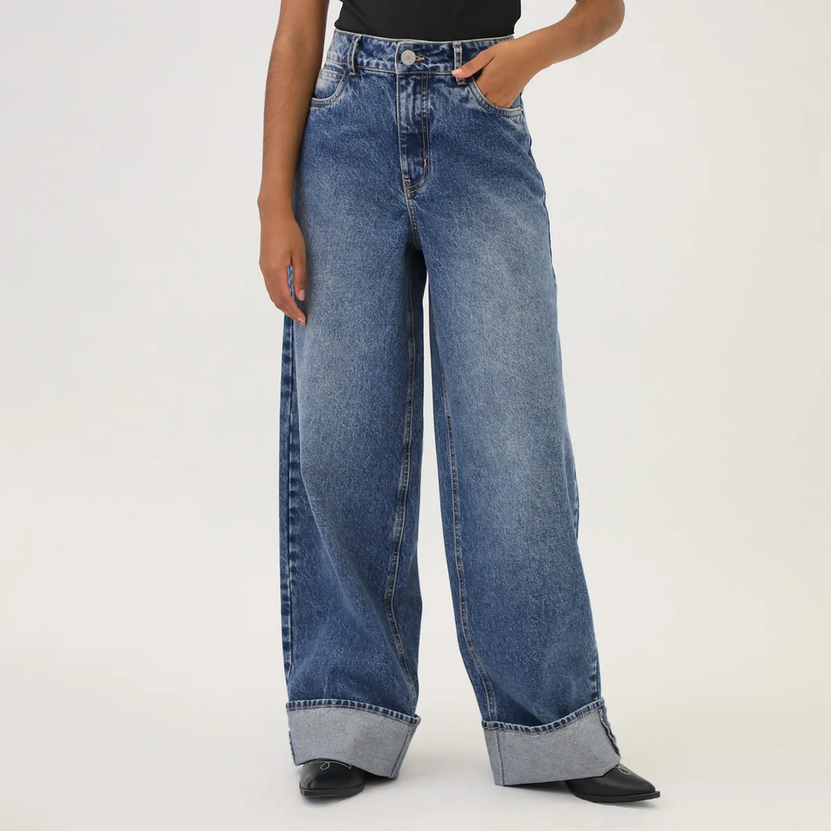 DENIMLAB - Jean Wide Leg Tiro Alto Mujer Denimlab