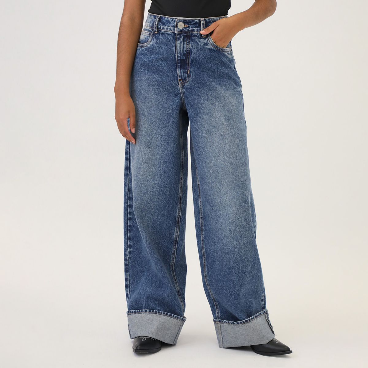 DENIMLAB - Jean Wide Leg Tiro Alto Mujer Denimlab