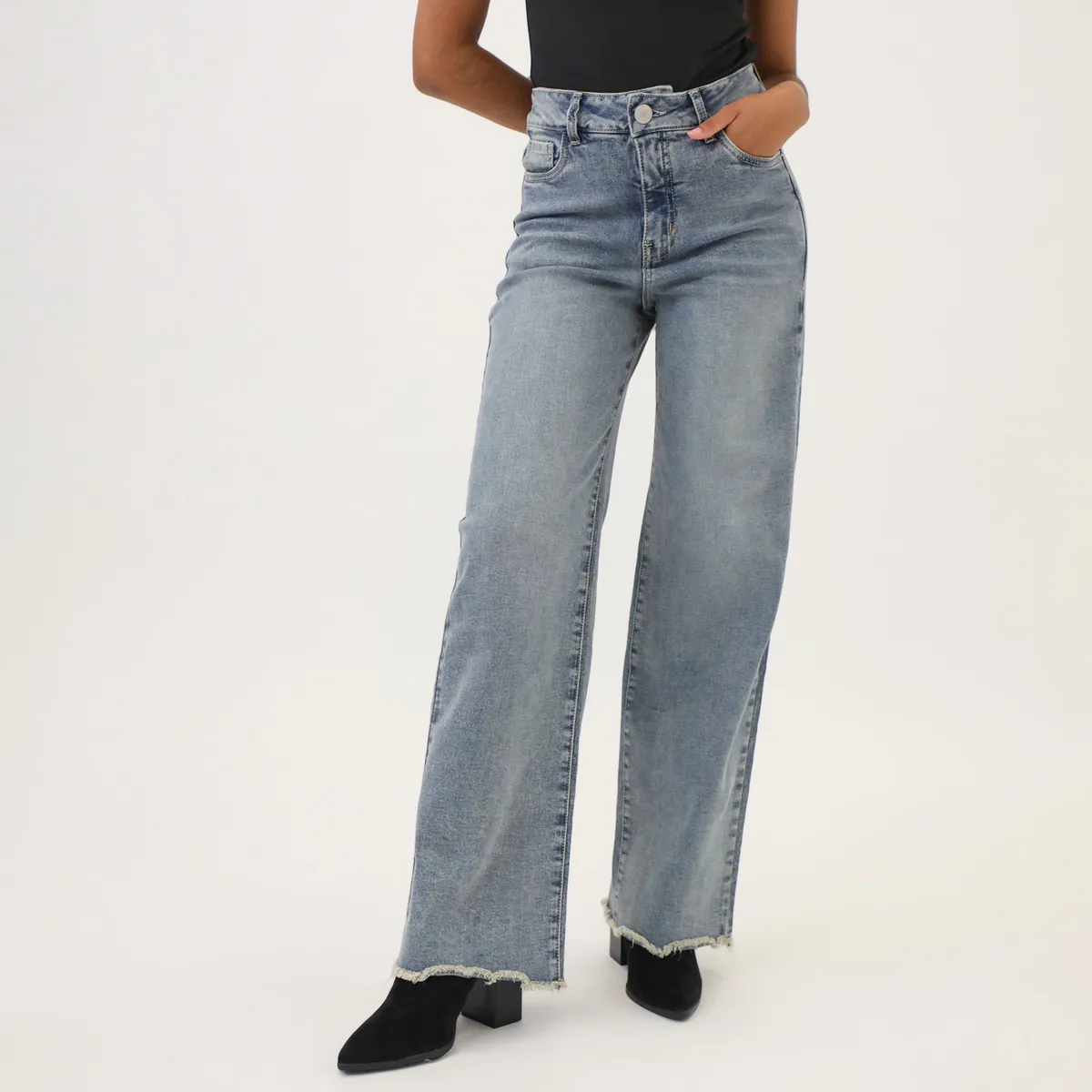 DENIMLAB - Jean Straight Tiro Alto Mujer Denimlab