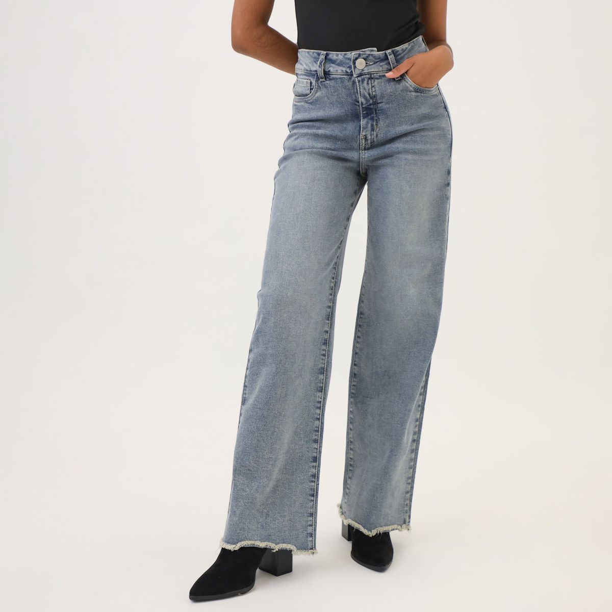 DENIMLAB - Jean Straight Tiro Alto Mujer Denimlab