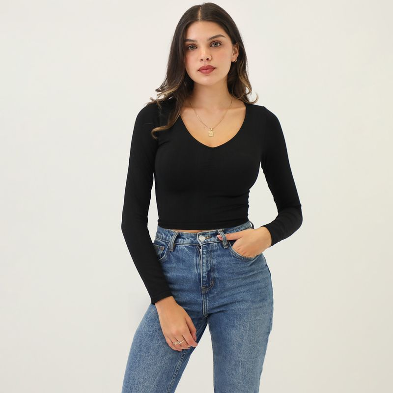 SYBILLA - Polo Manga Larga Casual Mujer Sybilla