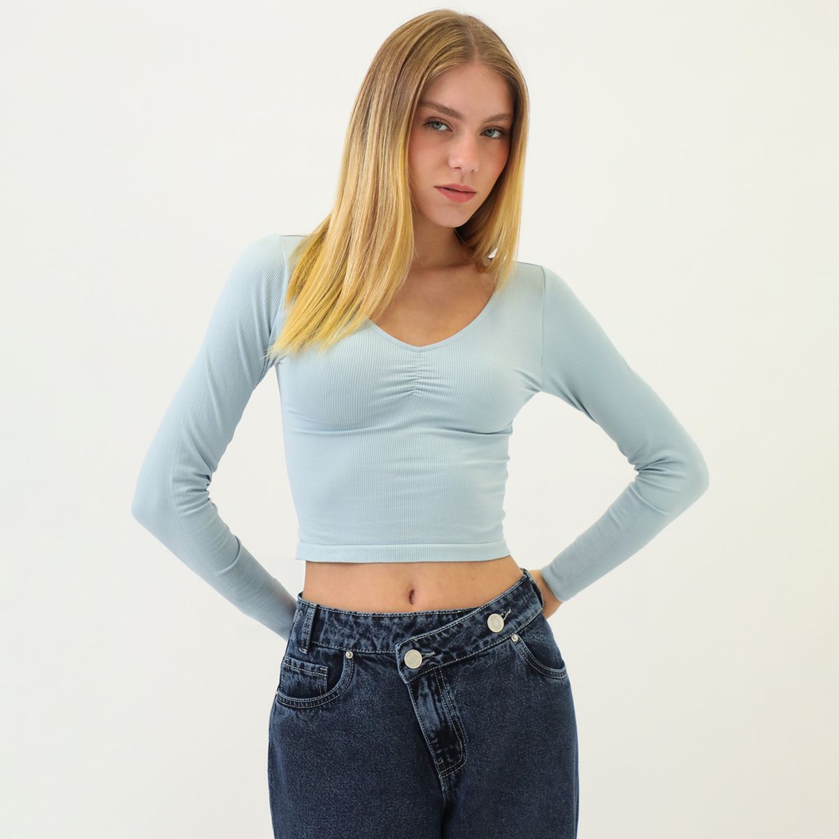 SYBILLA - Polo Manga Larga Casual Mujer Sybilla