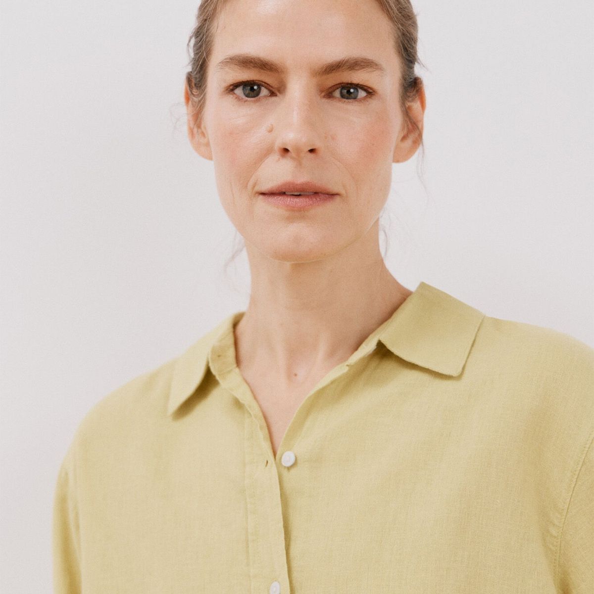 CORTEFIEL - Blusa Manga Larga Lino Mujer Cortefiel