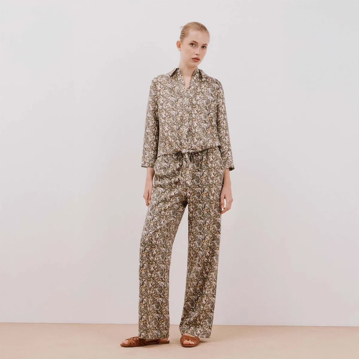 CORTEFIEL - Pantalón Palazzo Casual Mujer Cortefiel