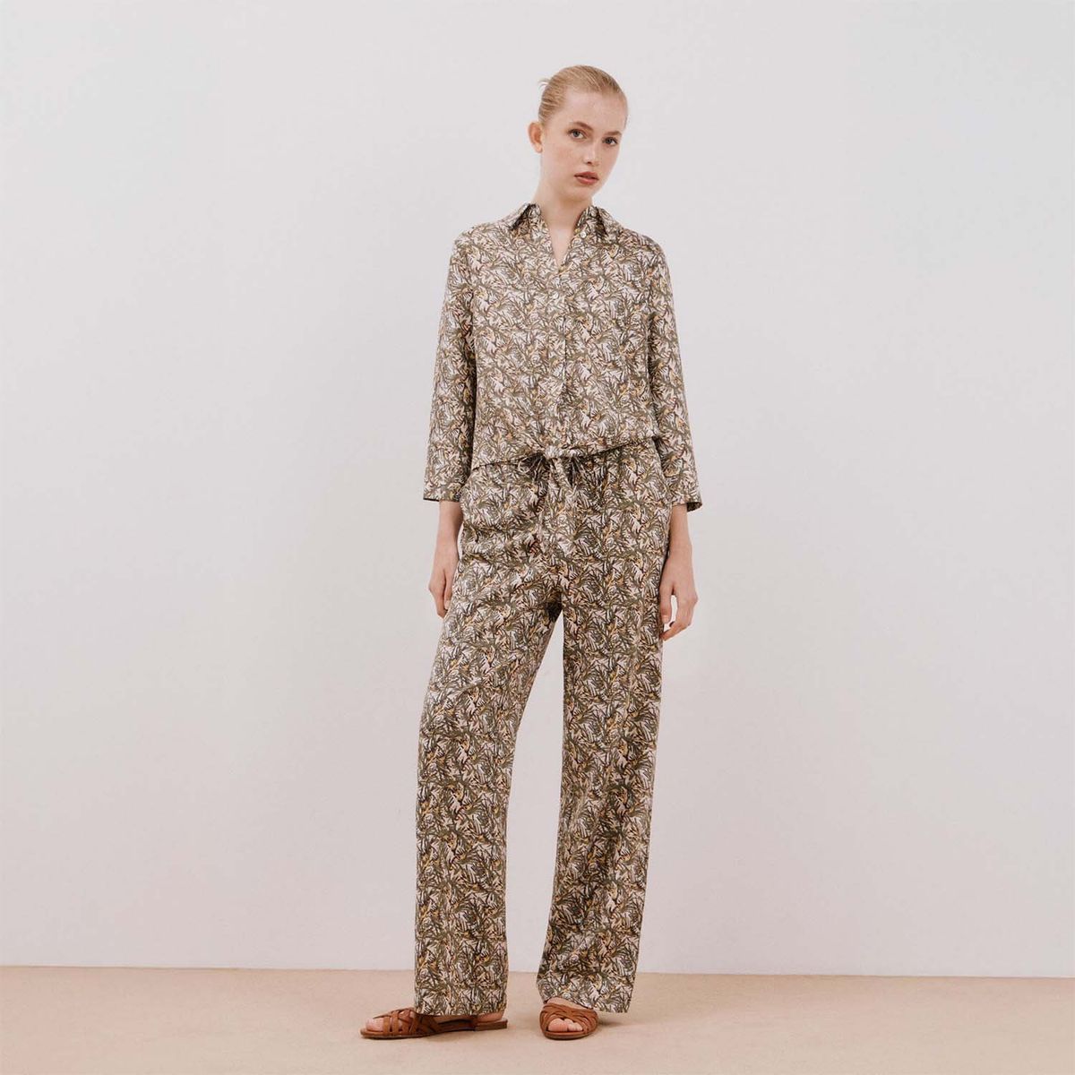 CORTEFIEL - Pantalón Palazzo Casual Mujer Cortefiel