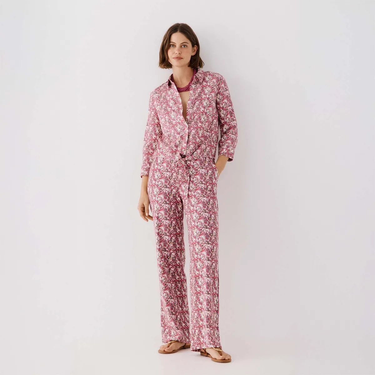 CORTEFIEL - Pantalón Palazzo Casual Mujer Cortefiel