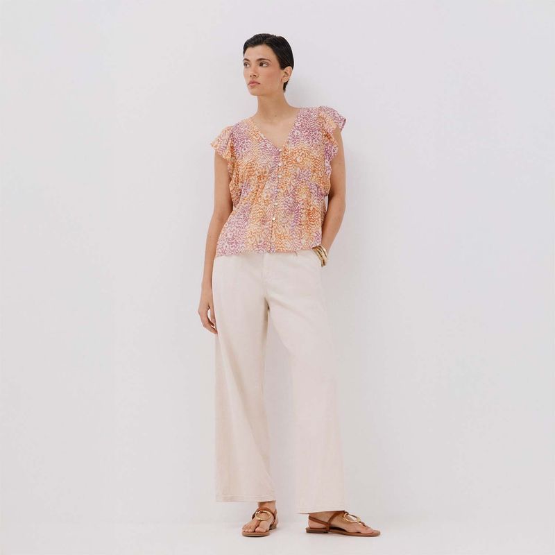 CORTEFIEL - Top Manga Corta Casual Mujer Cortefiel