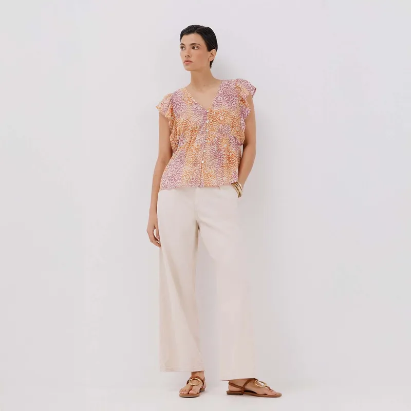 CORTEFIEL - Top Manga Corta Casual Mujer Cortefiel