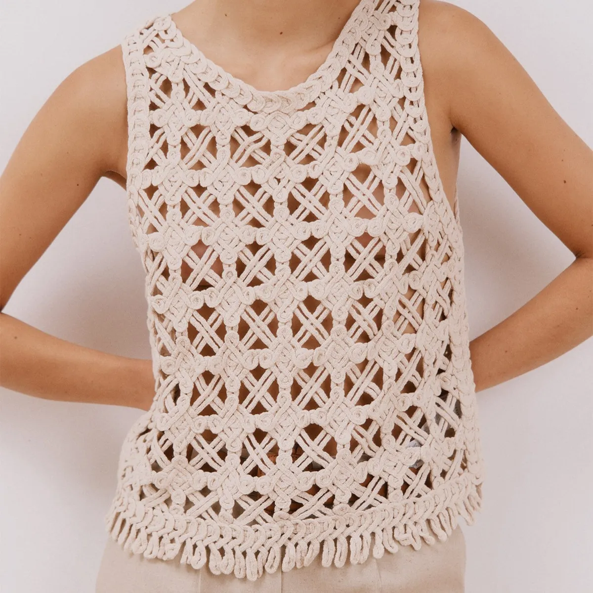 CORTEFIEL - Top Sin Mangas 100% Algodón Mujer Cortefiel