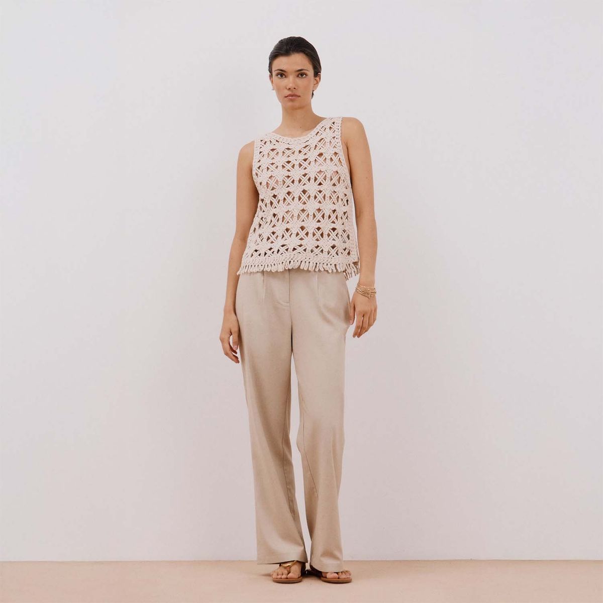 CORTEFIEL - Top Sin Mangas 100% Algodón Mujer Cortefiel