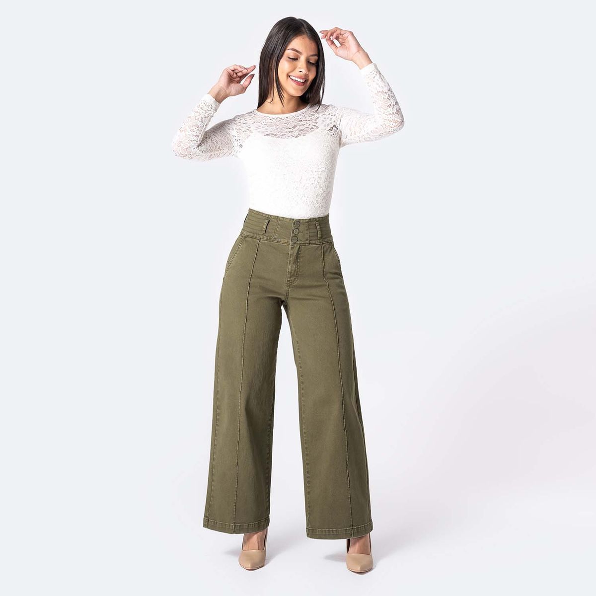 PIONIER - Pantalon  Wide Leg Mujer Pionier