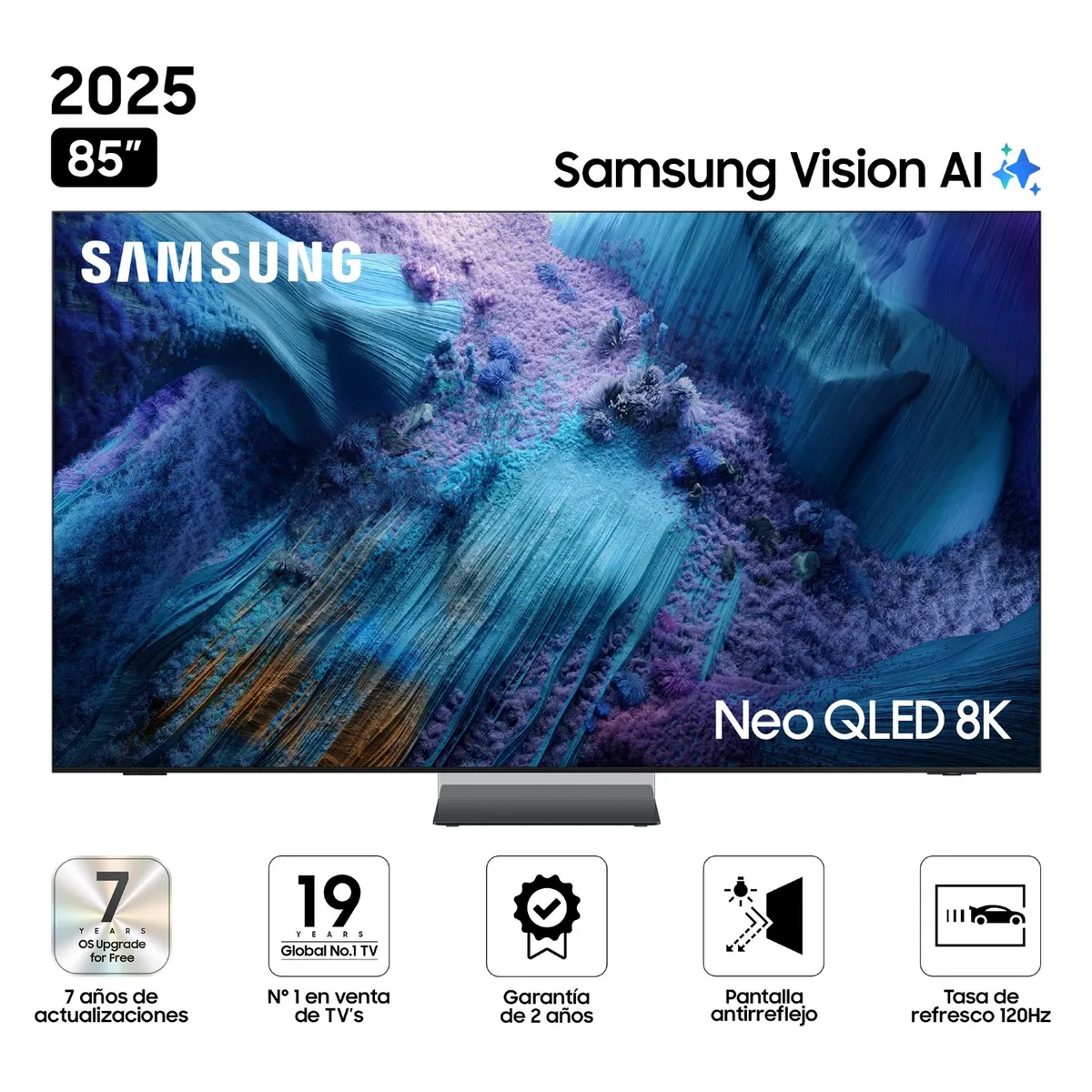 SAMSUNG - Televisor Samsung 85" NEO QLED 8K Qn990F Vision Ai Smart Tv (2025)