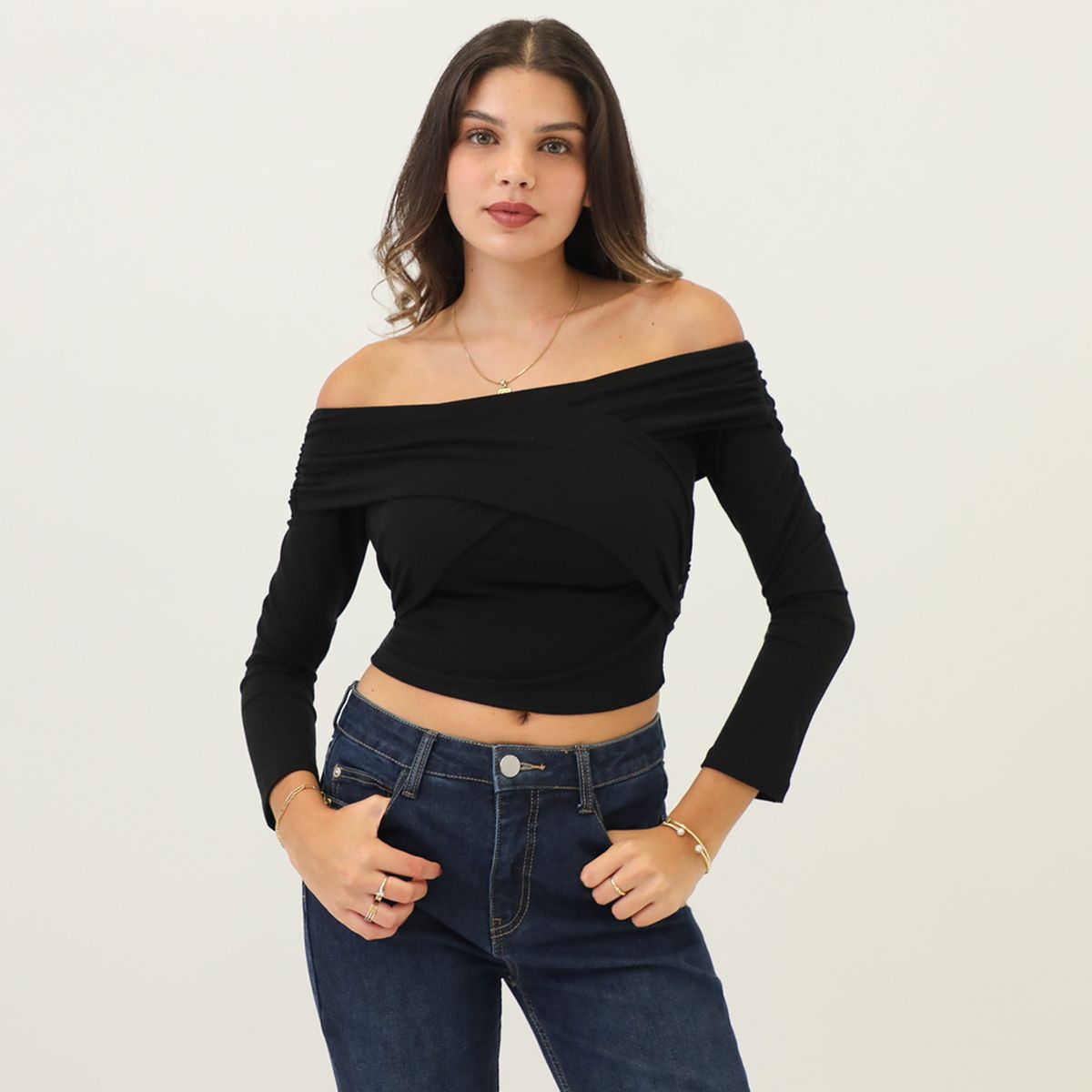 SYBILLA - Polo Manga Larga Casual Mujer