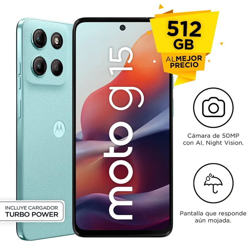 MOTOROLA - Celular Moto G15 4GB + 512GB