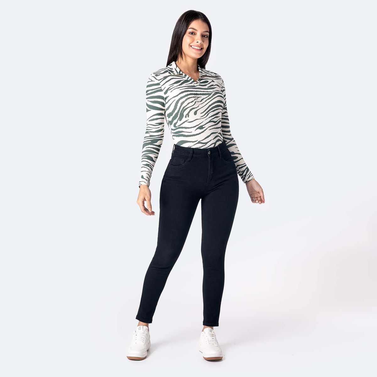 PIONIER - Jean Skinny Tiro Alto Mujer Pionier
