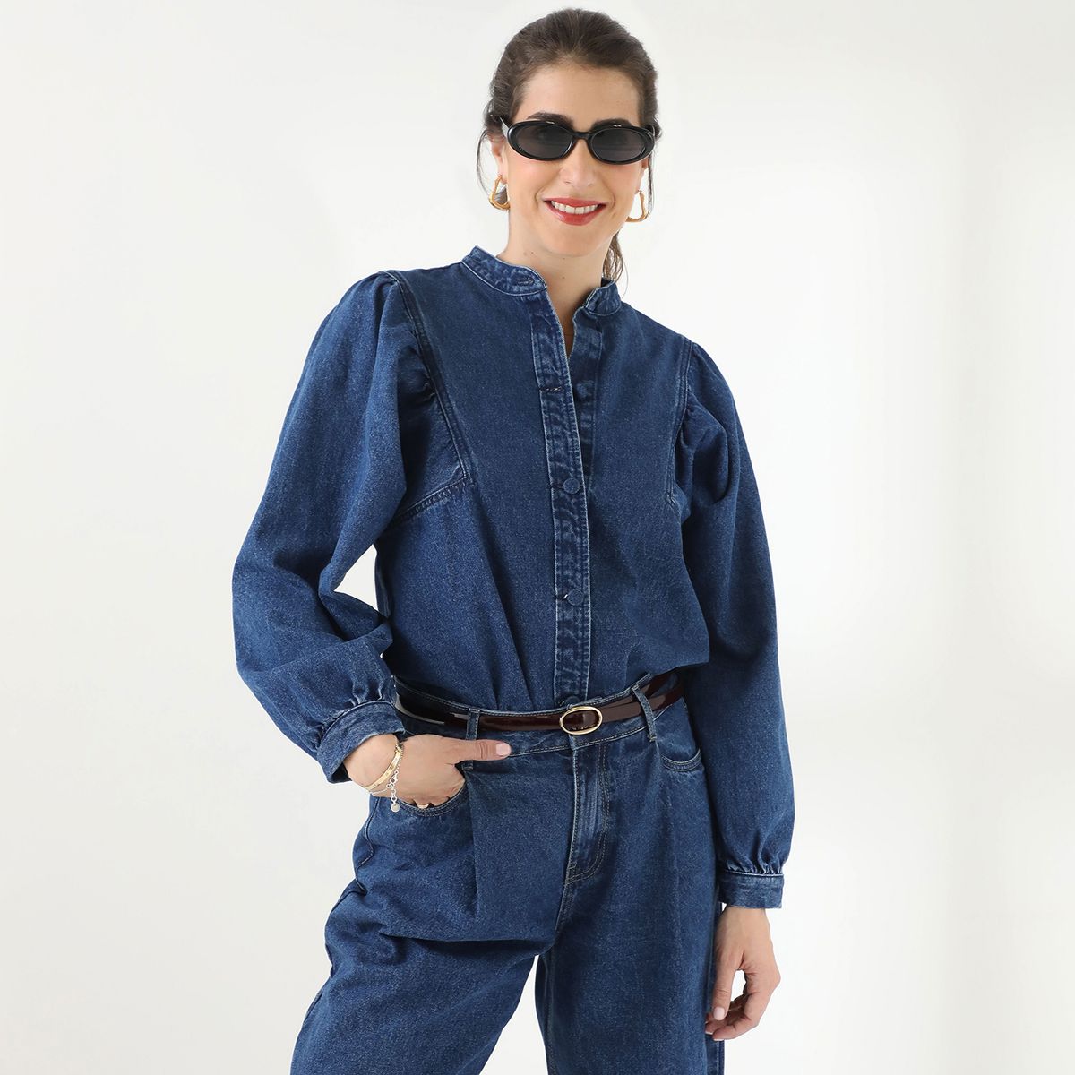 BASEMENT - Blusa De Algodón Manga Larga Mujer Basement By Donna Cattiva