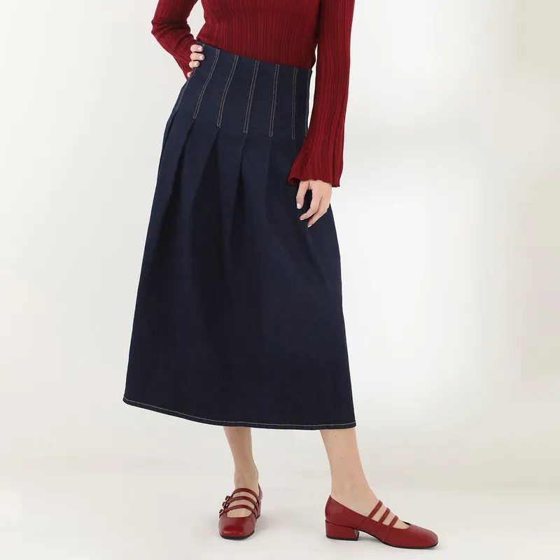 BASEMENT - Falda Basement Mujer Larga Algodón By Donna Cattiva