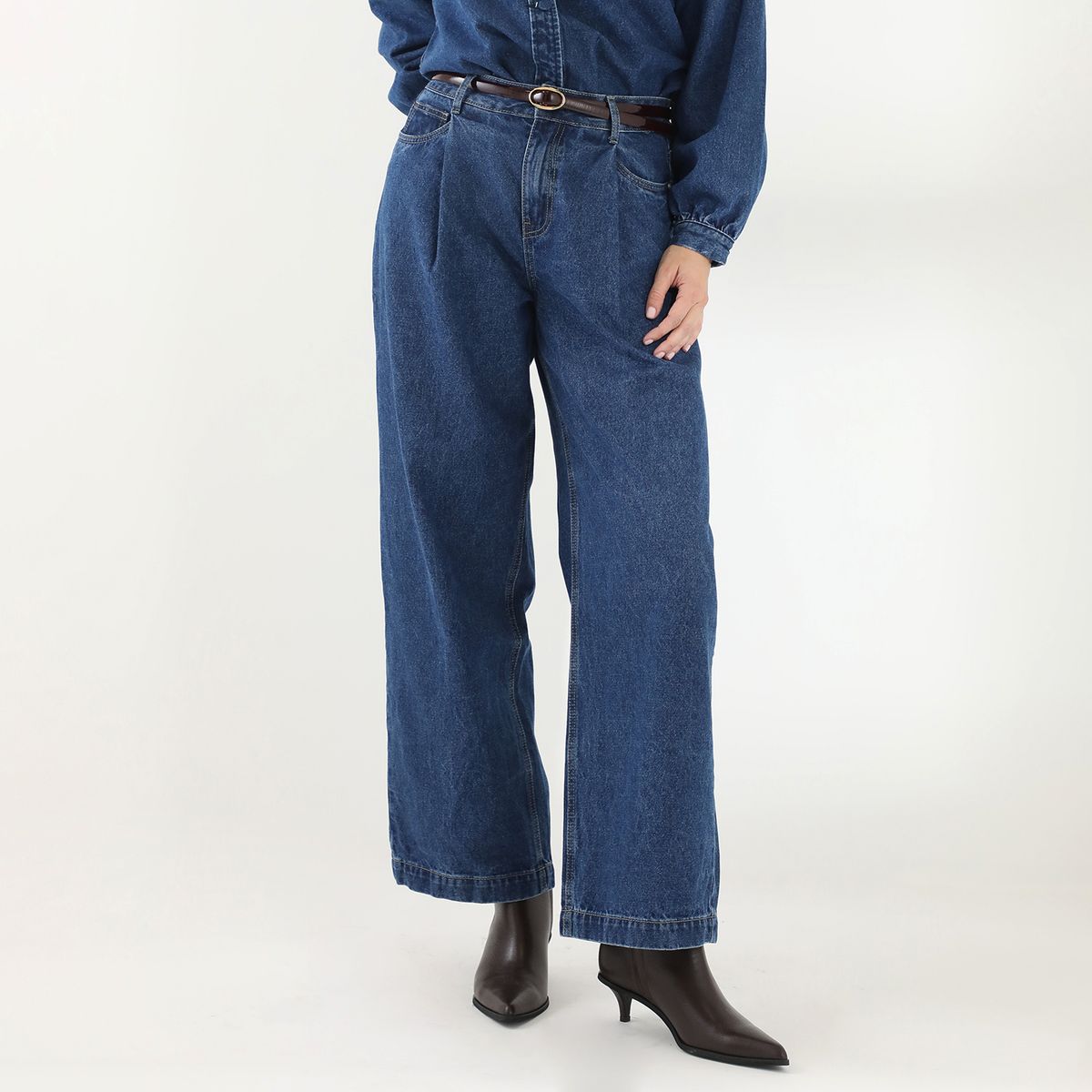 BASEMENT - Jean Wide Leg Tiro Alto Mujer Basement By Donna Cattiva