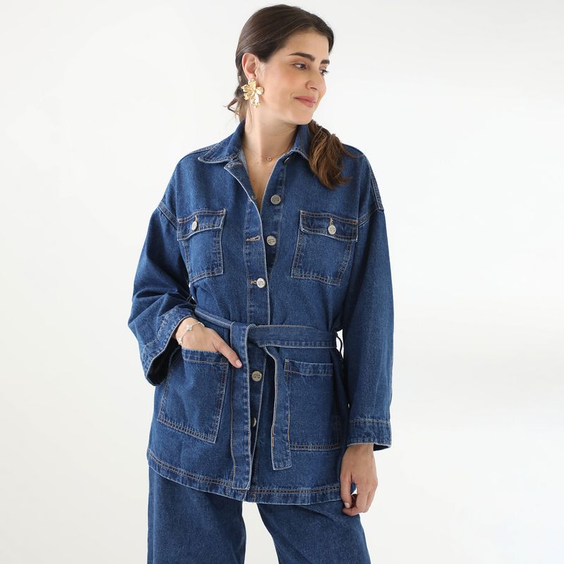 BASEMENT - Casaca Jeans Basement Mujer Manga Larga By Donna Cattiva Algodón