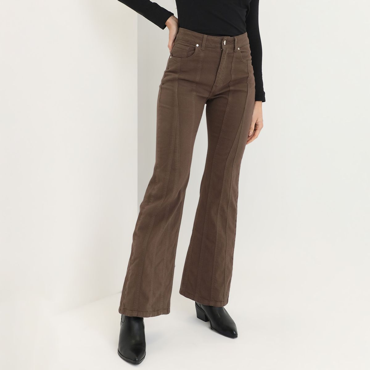 BASEMENT - Pantalones Flare Basement Mujer De Algodón Tiro Alto By Donna Cattiva