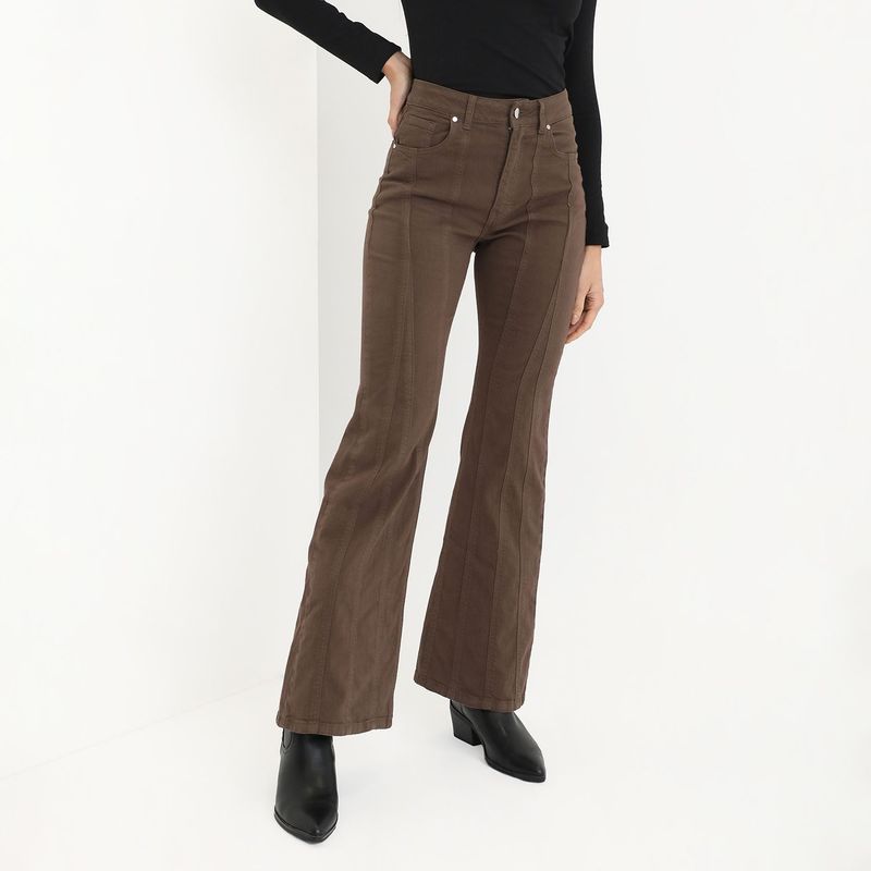 BASEMENT - Pantalones Flare Basement Mujer De Algodón Tiro Alto By Donna Cattiva