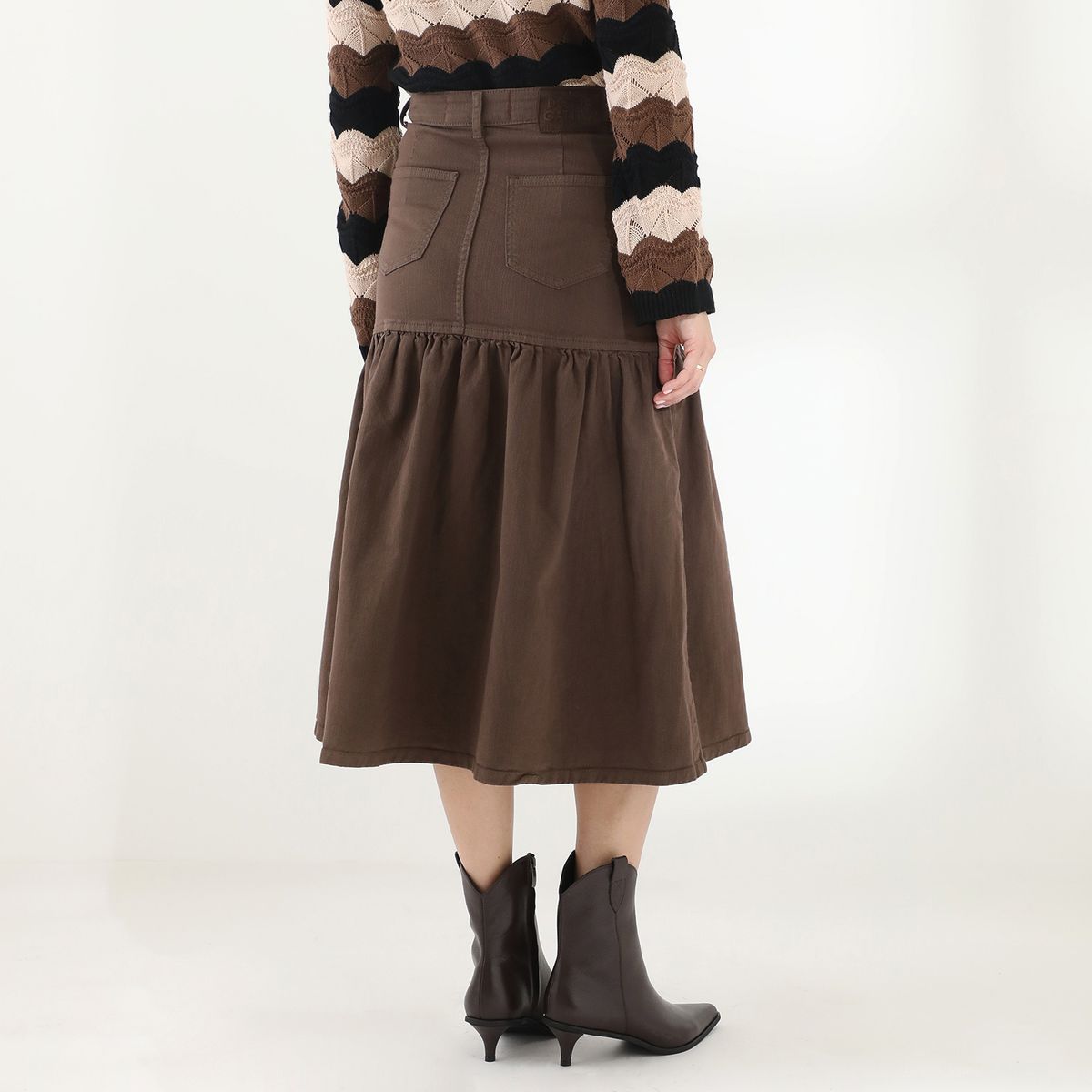 BASEMENT - Falda Larga Basement Mujer Algodón Lisa Midi By Donna Cattiva