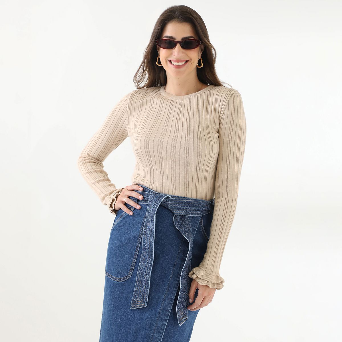 BASEMENT - Sweater Basement Mujer Manga Larga By Donna Cattiva Algodón