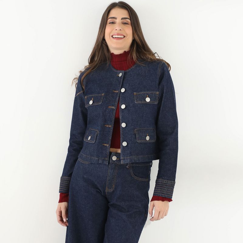 BASEMENT - Casaca De Jean Mujer Basement Algodón Manga Larga By Donna Cattiva