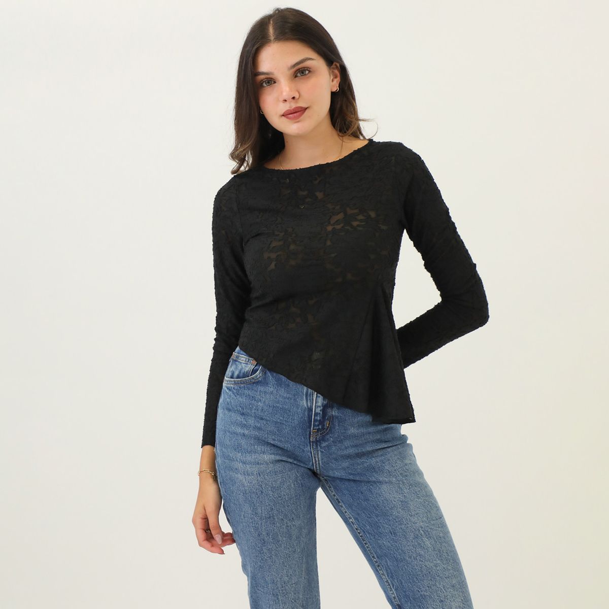 SYBILLA - Polo Manga Larga Casual Mujer