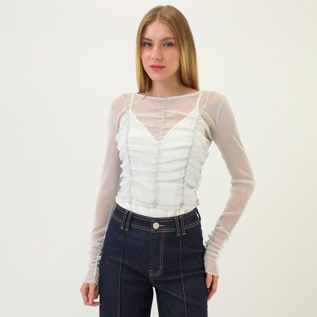 SYBILLA - Polo Manga Larga Casual Mujer