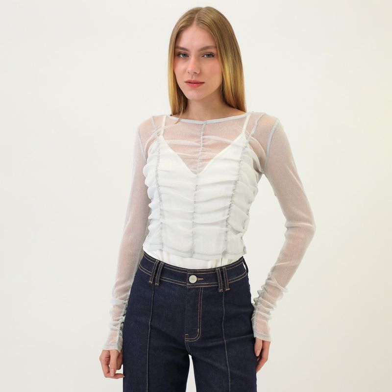 SYBILLA - Polo Manga Larga Casual Mujer