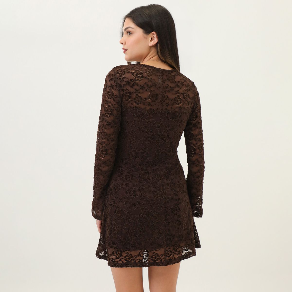 SYBILLA - Vestido Corto Manga Larga Casual Mujer