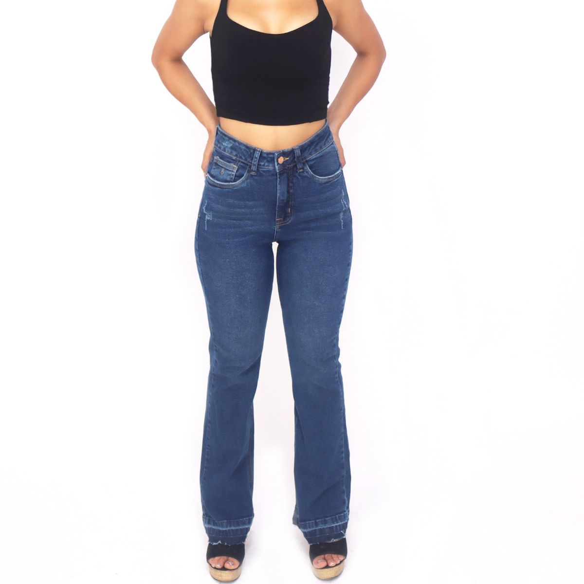 KAYRA POBLET - Jean Flare Tiro Alto Mujer Kayra Poblet.