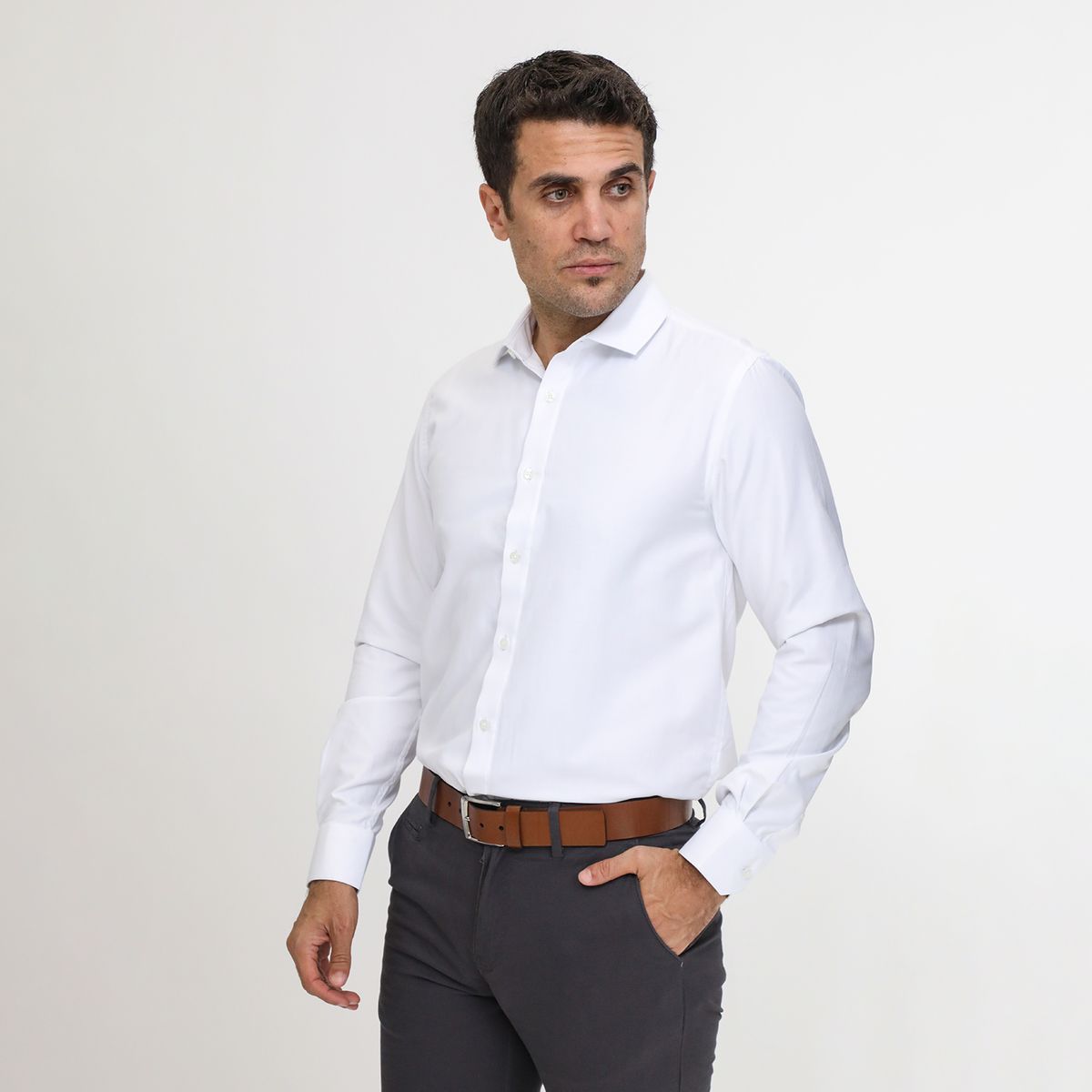 BASEMENT - Camisa Manga Larga Casual Hombre Basement