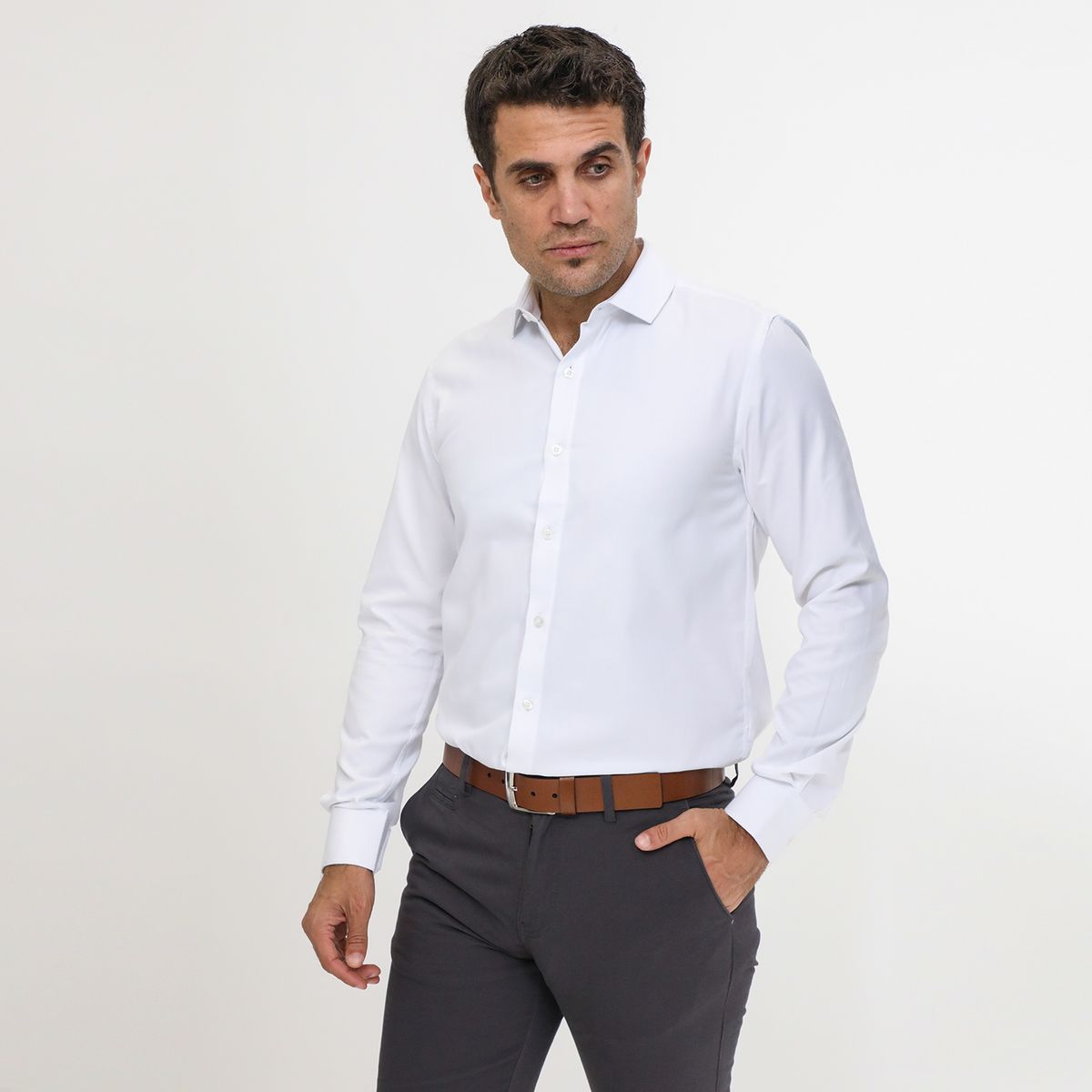 BASEMENT - Camisa Manga Larga Casual Hombre Basement
